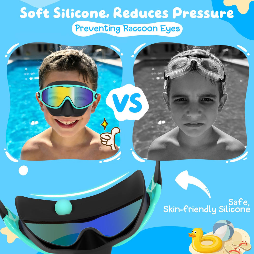 VegoVia niño usando gafas en piscina con visión clara y protección UV