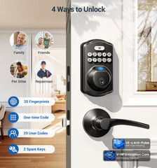 Veise KS02B keypad and fingerprint sensor highlighting quick biometric access benefit