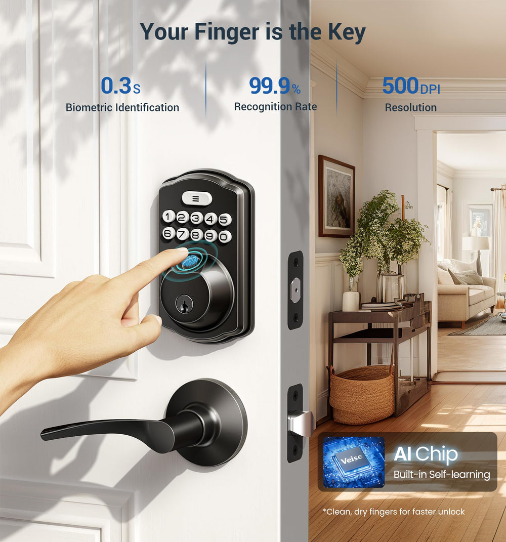 Veise KS02B close-up of zinc alloy lever handle showing ergonomic grip for comfortable use