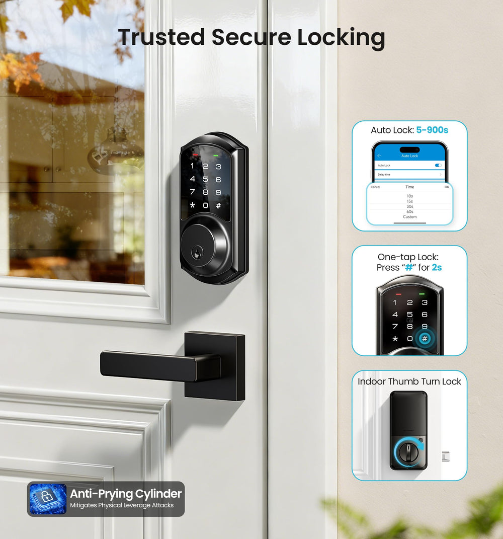 Veise vista lateral del deadbolt extendido, protección robusta