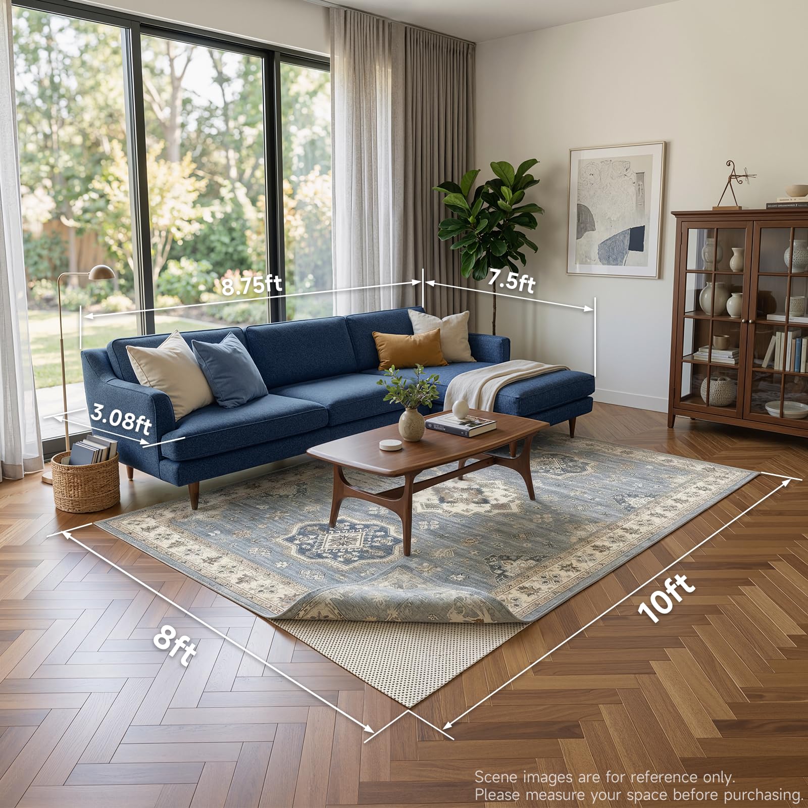 Veken ambiente salón alfombra fija y cómoda en zona de estar
