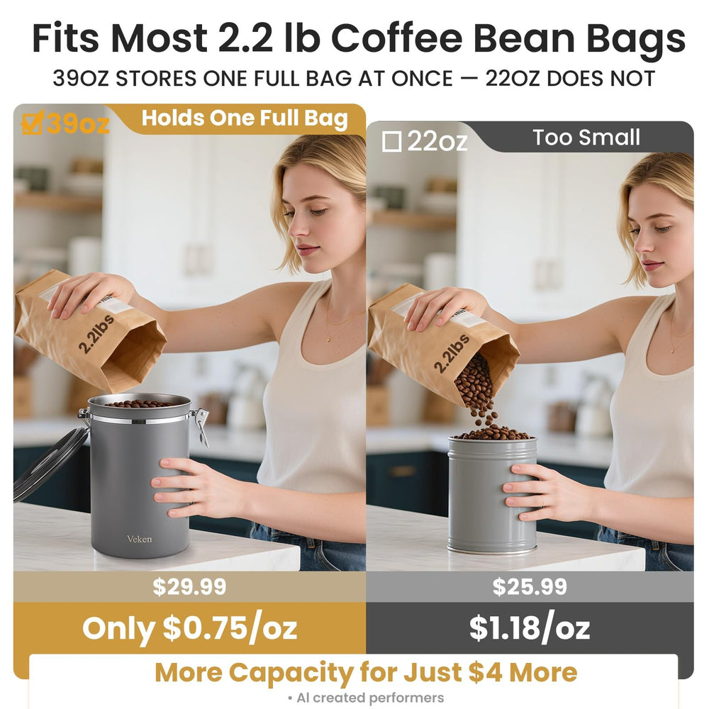 Veken cuchara de acero enganchada lista para dosificar café