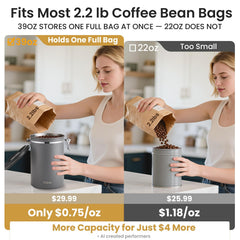 Veken cuchara de acero enganchada lista para dosificar café
