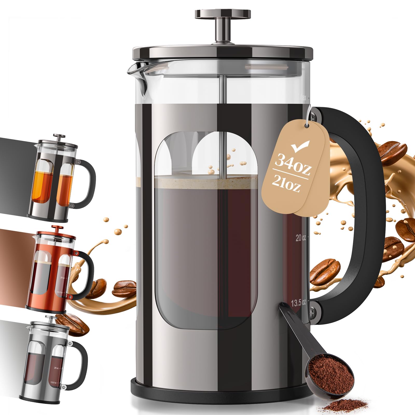 Veken frontal de la cafetera mostrando diseño y tamaño, aporta confianza y elegancia