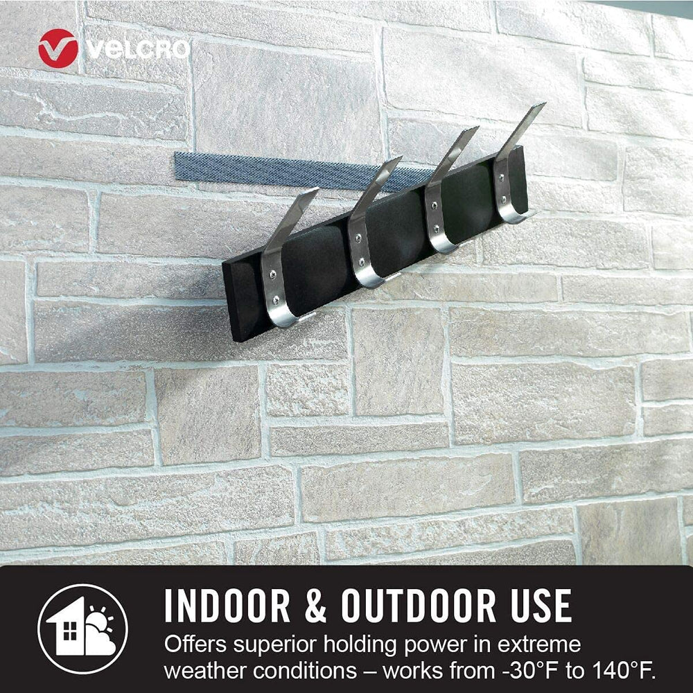 VELCRO rollo de 20 ft junto a una regla para comparar tamaño