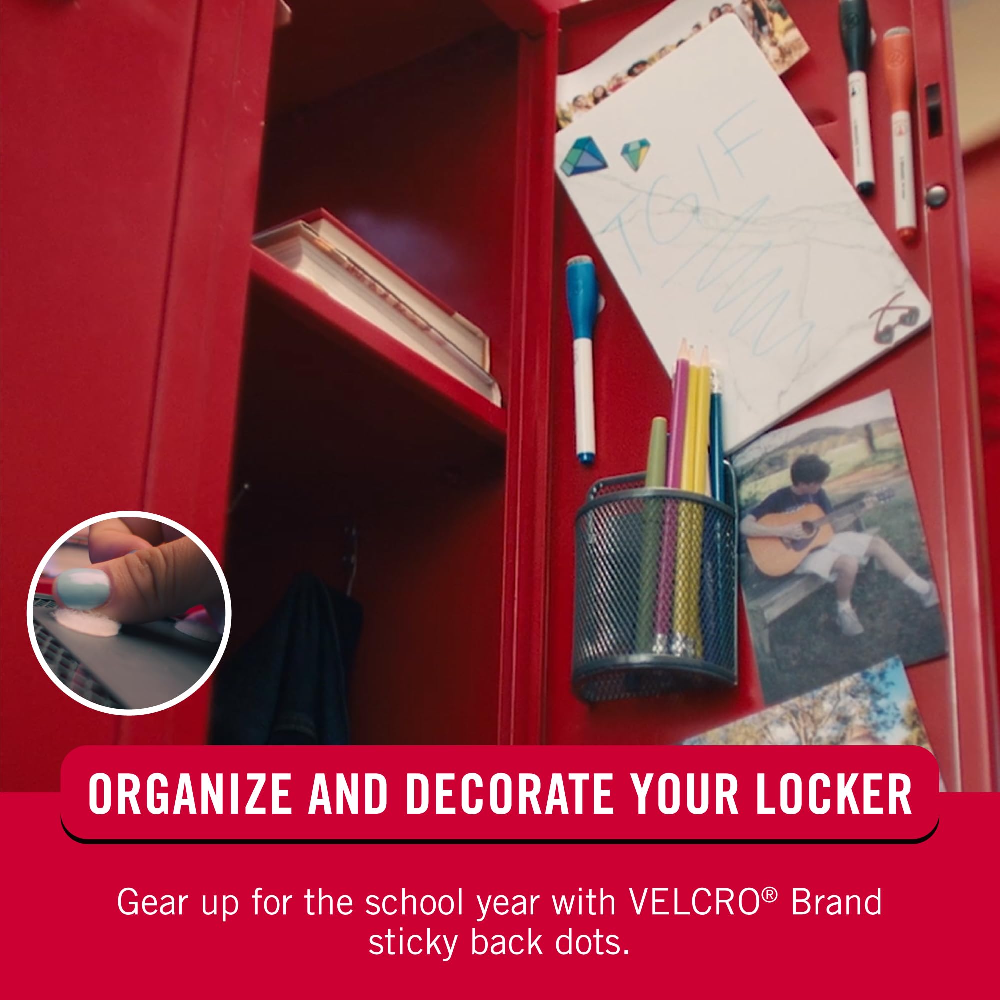 VELCRO Brand Dots adheridos a vidrio, sujeción estable en ventanas y espejos