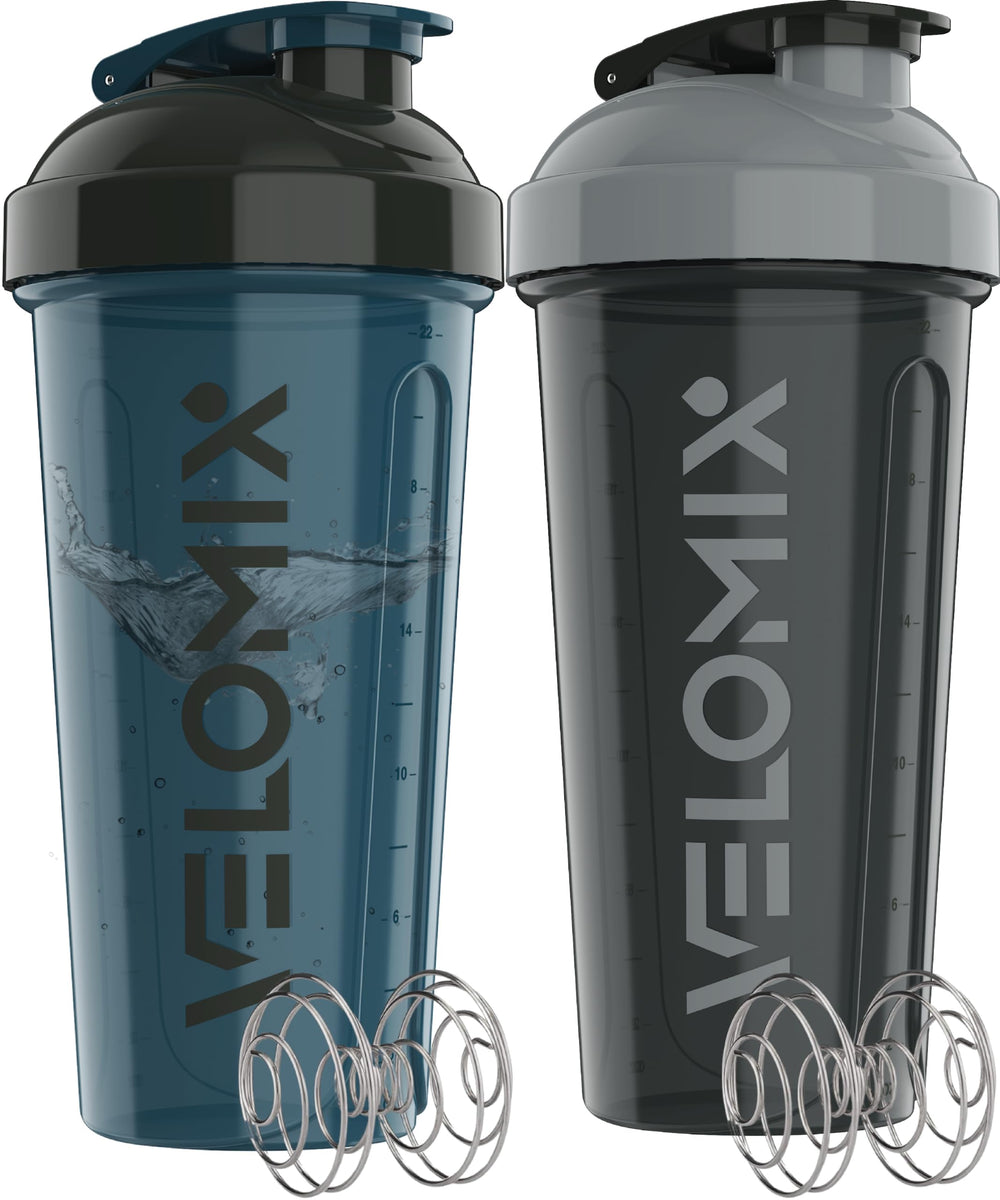 VELOMIX frontal pack ColorBurst mostrando dos shakers y colores vibrantes, fácil identificación