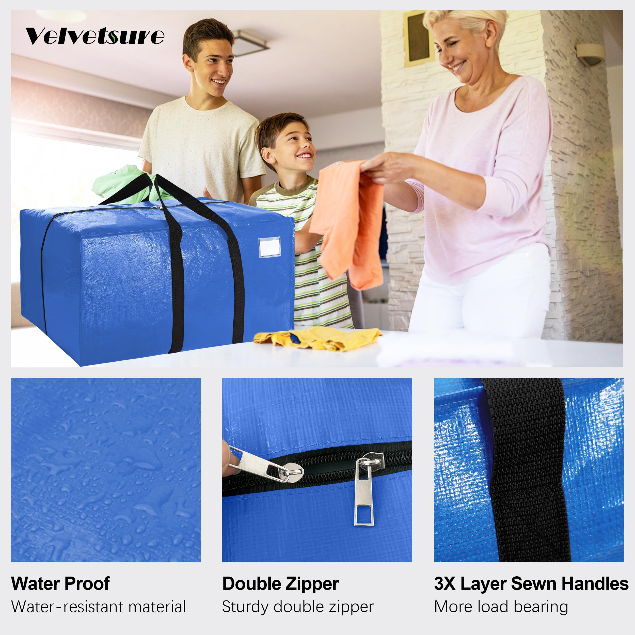 VELVETSURE bolsa plegada ocupando poco espacio para fácil guardado