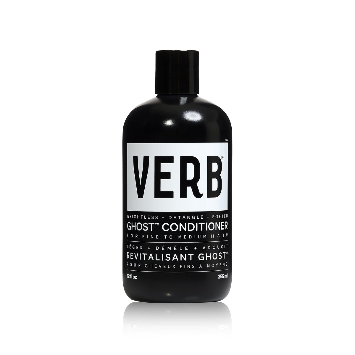 VERB botella frontal del acondicionador Ghost mostrando diseño y beneficio ligero