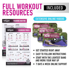 Vergali bands stacked to show four resistance levels for progressive training