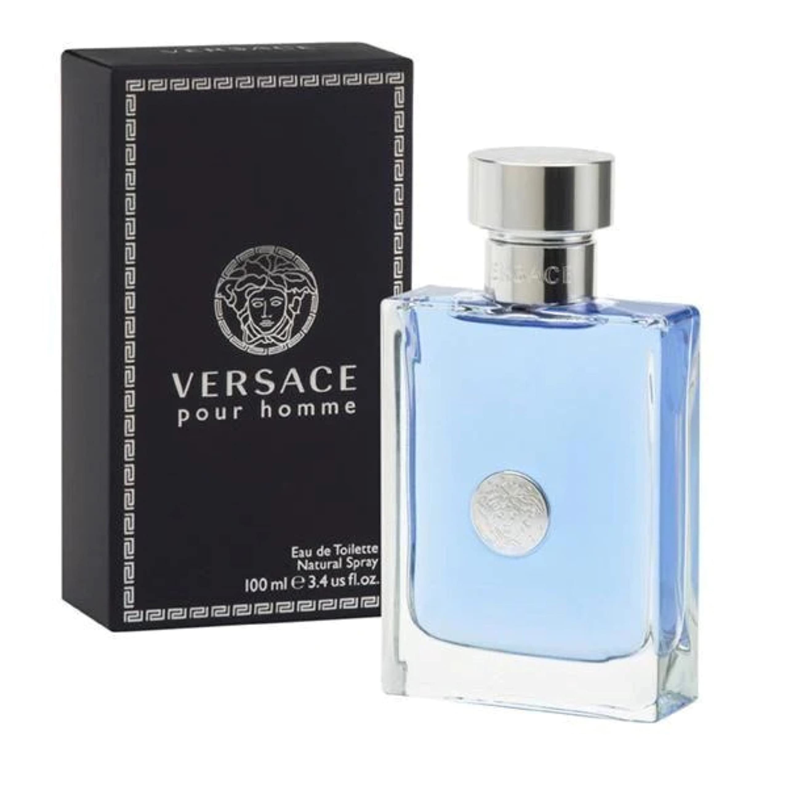 Versace etiqueta y base del frasco que indican la fragancia