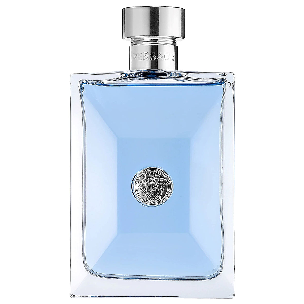 Versace frasco frontal mostrando diseño elegante y presencia