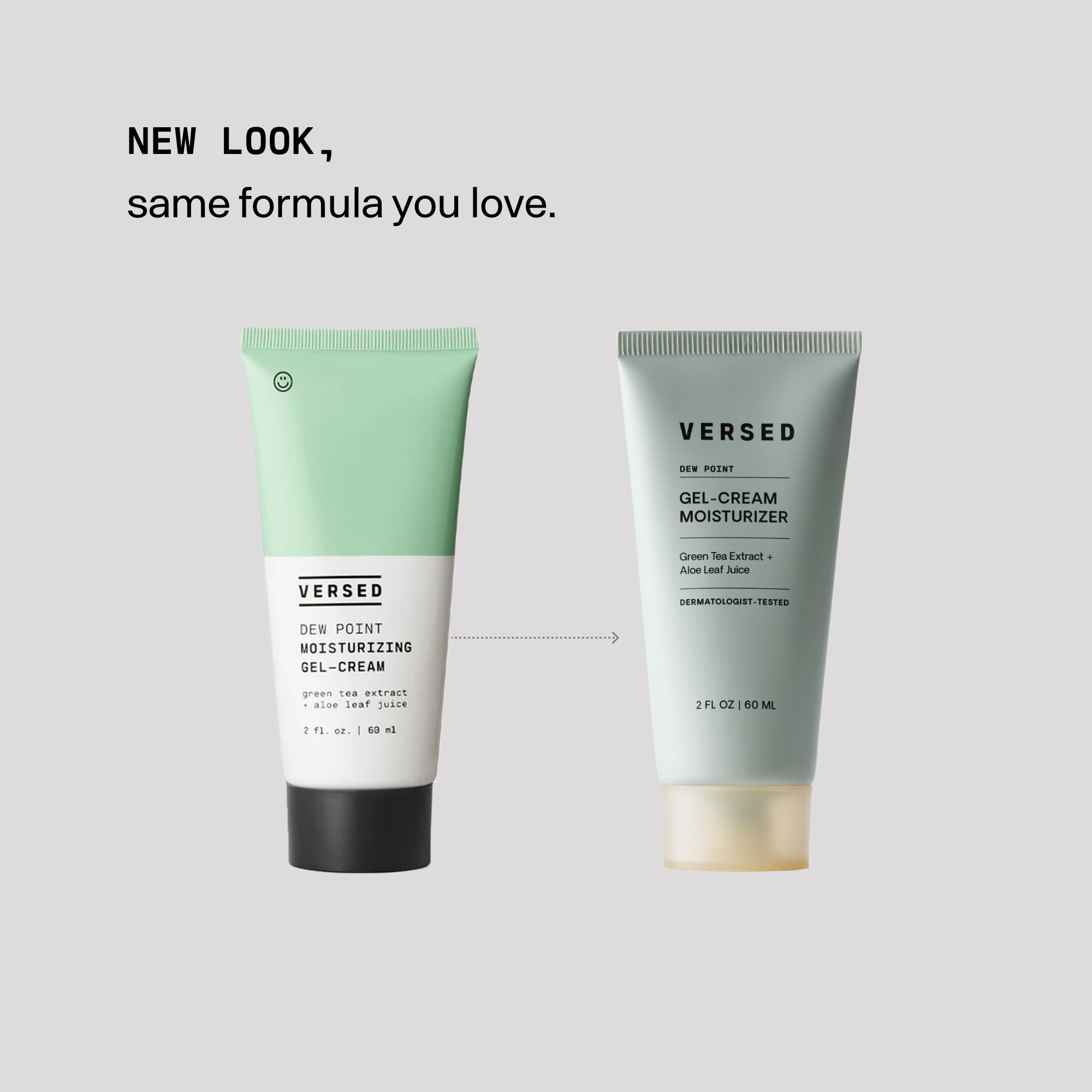 Versed envase abierto con gel visible para apreciar consistencia ligera