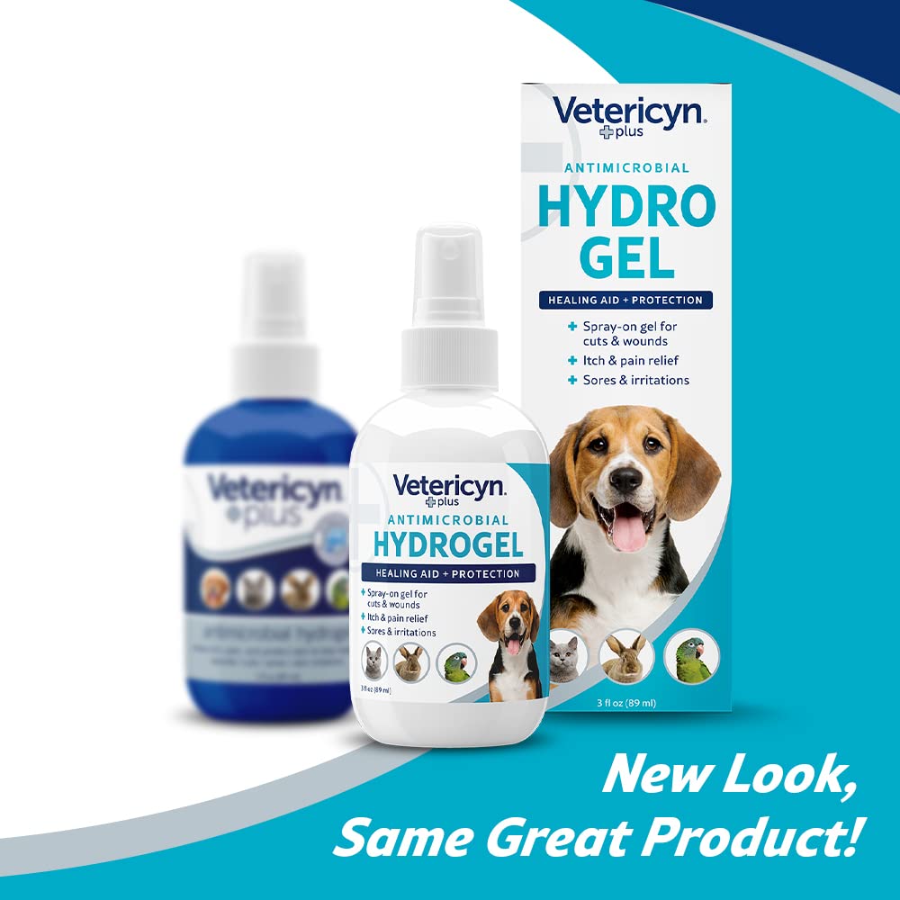 Vetericyn gel en spray aplicado en pata de perro, limpieza y alivio rápido