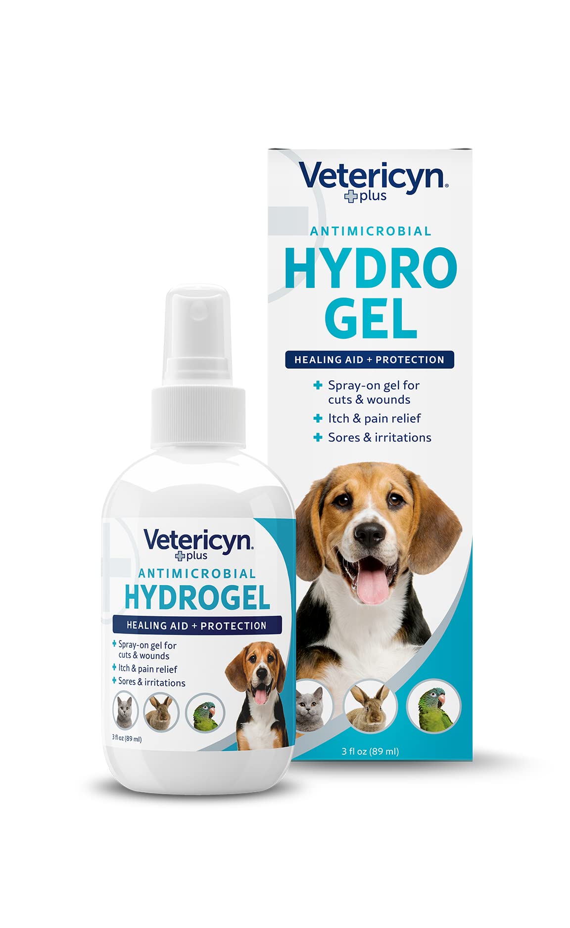 Vetericyn envase frontal de 3 oz mostrando etiqueta y formato spray, facilita transporte