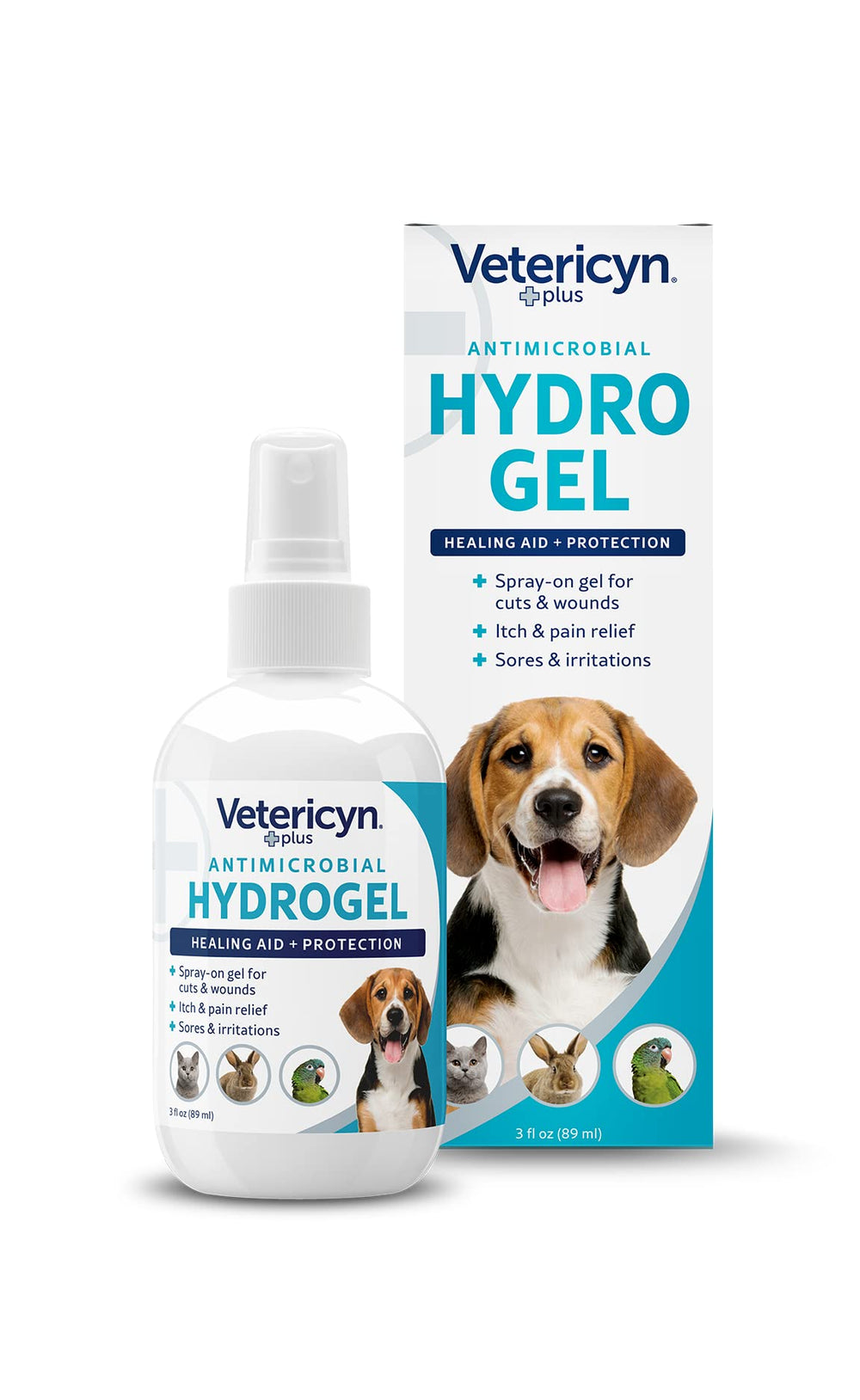 Vetericyn envase frontal de 3 oz mostrando etiqueta y formato spray, facilita transporte