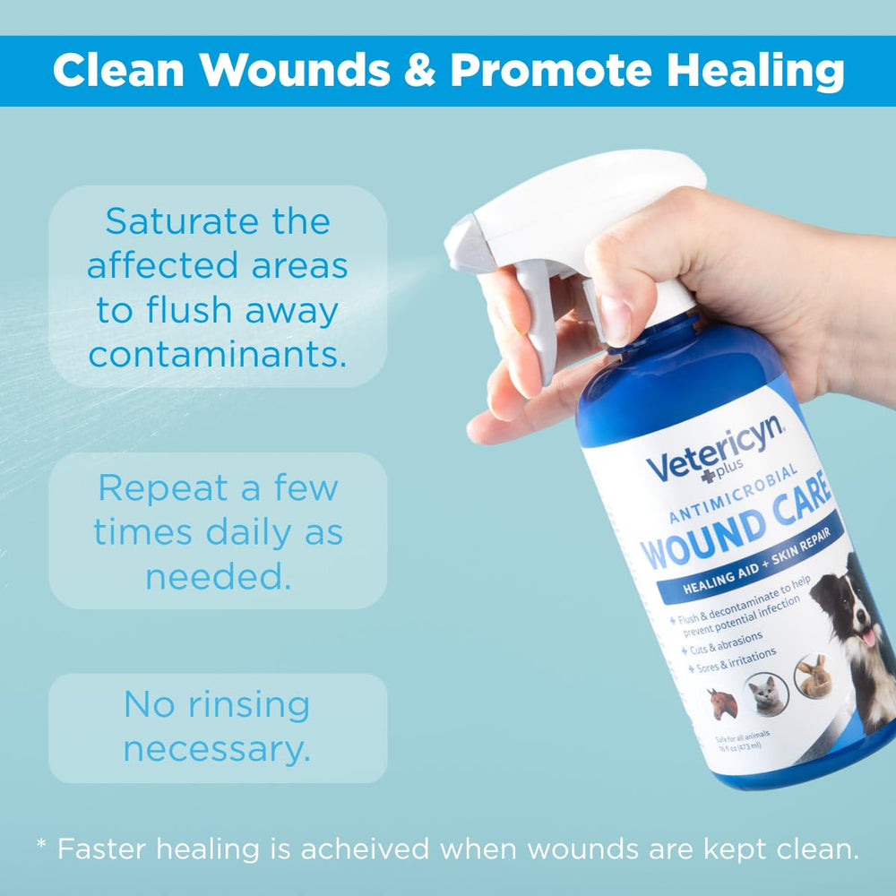 Detalle de la textura del spray Vetericyn que ilustra aplicación suave y segura