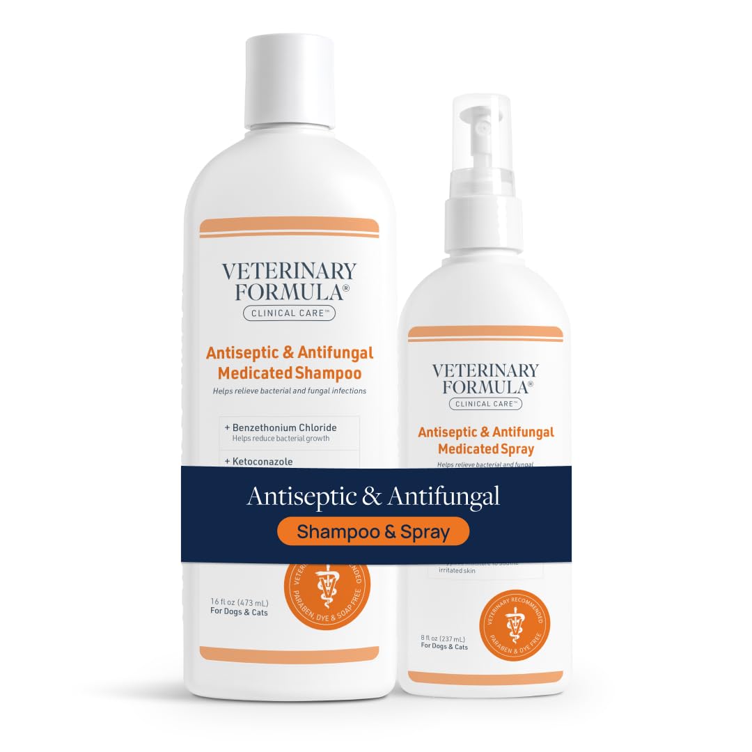 Veterinary Formula envase de champú frontal beneficio limpieza suave