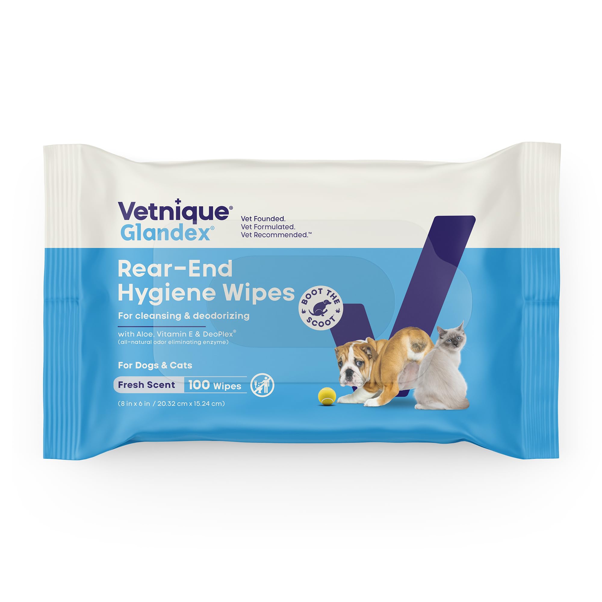 Vetnique Glandex empacado frontal mostrando diseño y beneficios