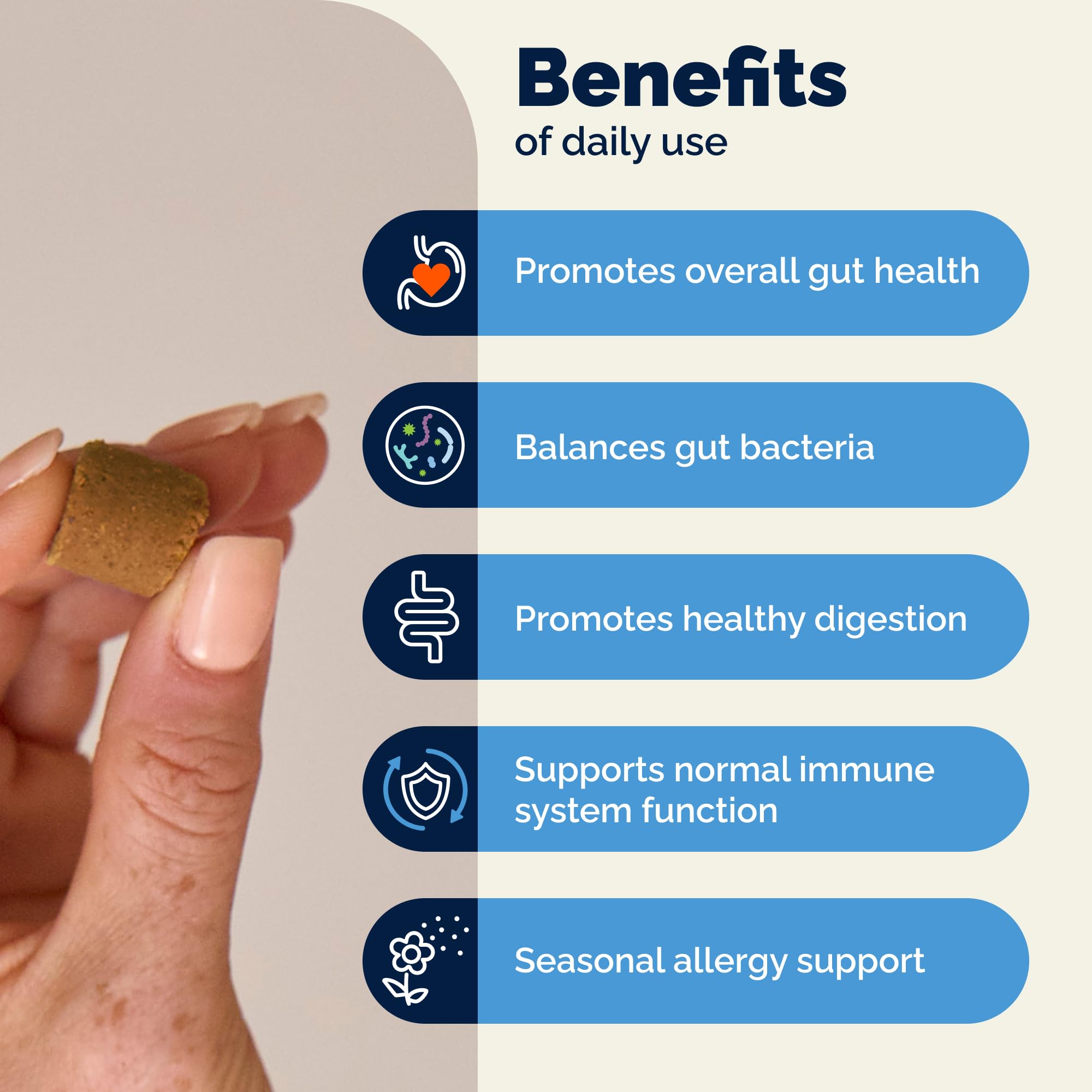Vetnique Glandex ingredientes activos mostrando cepas probióticas y prebióticos beneficiosos