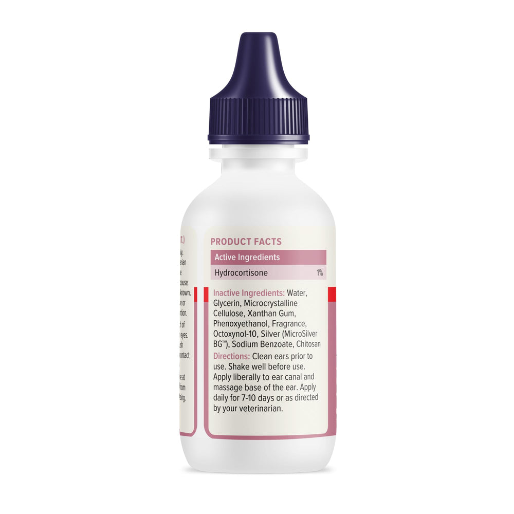 Vetnique Oticbliss etiqueta con ingredientes que destaca MicroSilver BG