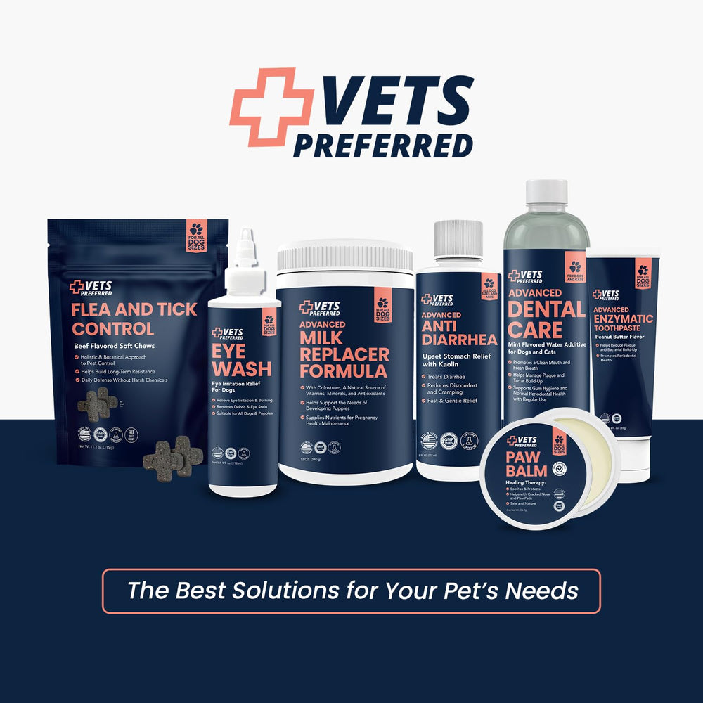 Vets Preferred escena doméstica relajada tras uso para bienestar del perro