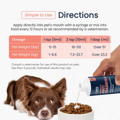 Vets Preferred perro recibiendo dosis oral calmando molestias digestivas