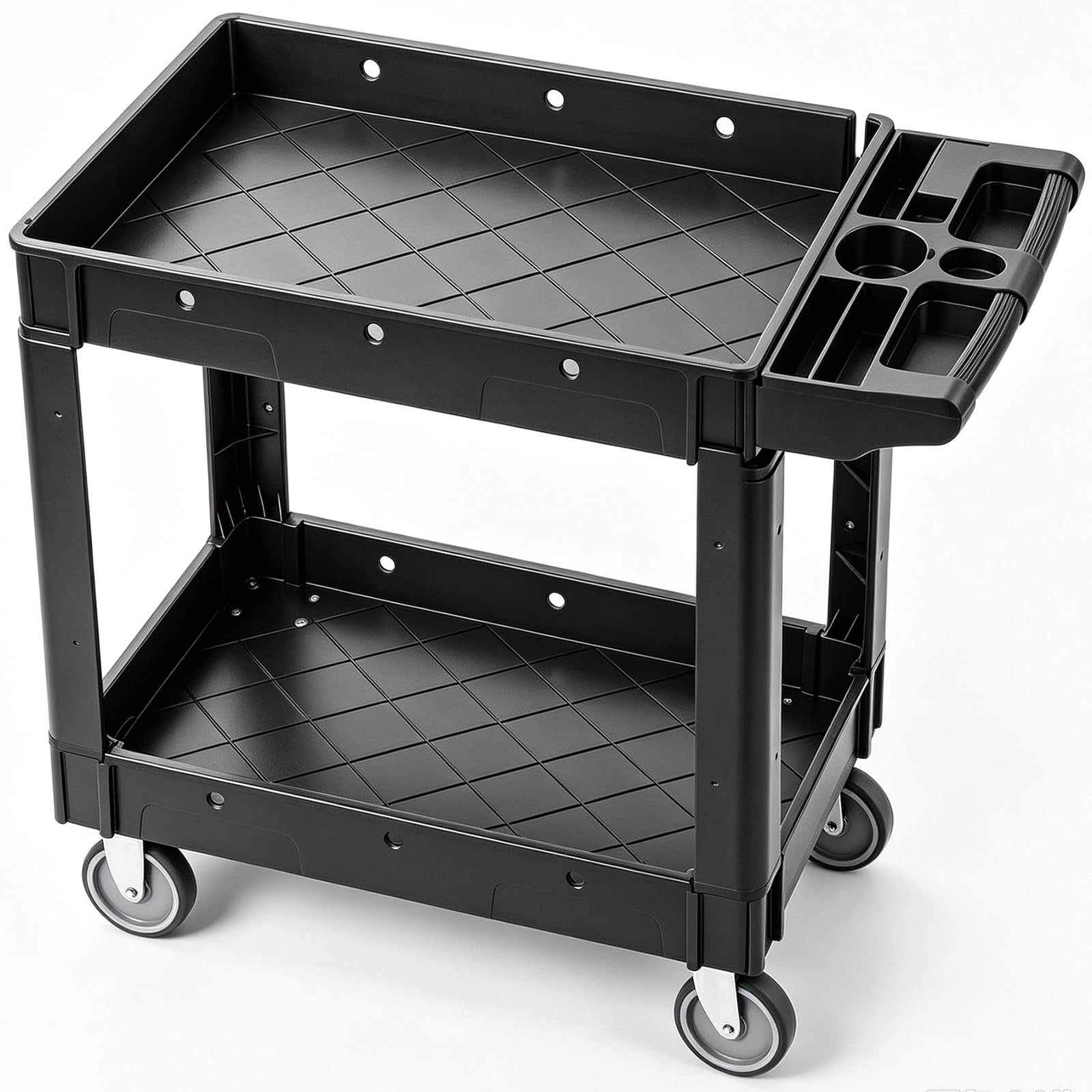 VEVOR vista frontal del carrito mostrando capacidad y diseño resistente