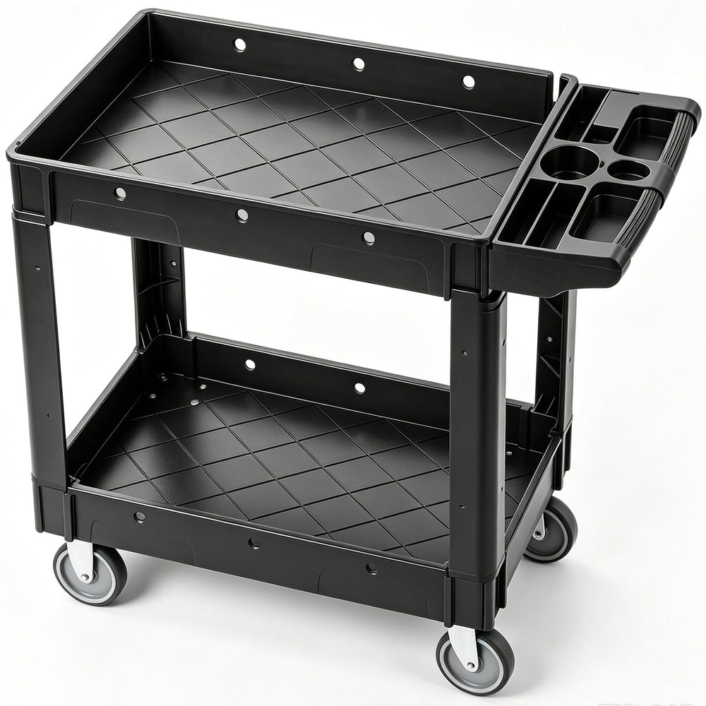 VEVOR vista frontal del carrito mostrando capacidad y diseño resistente