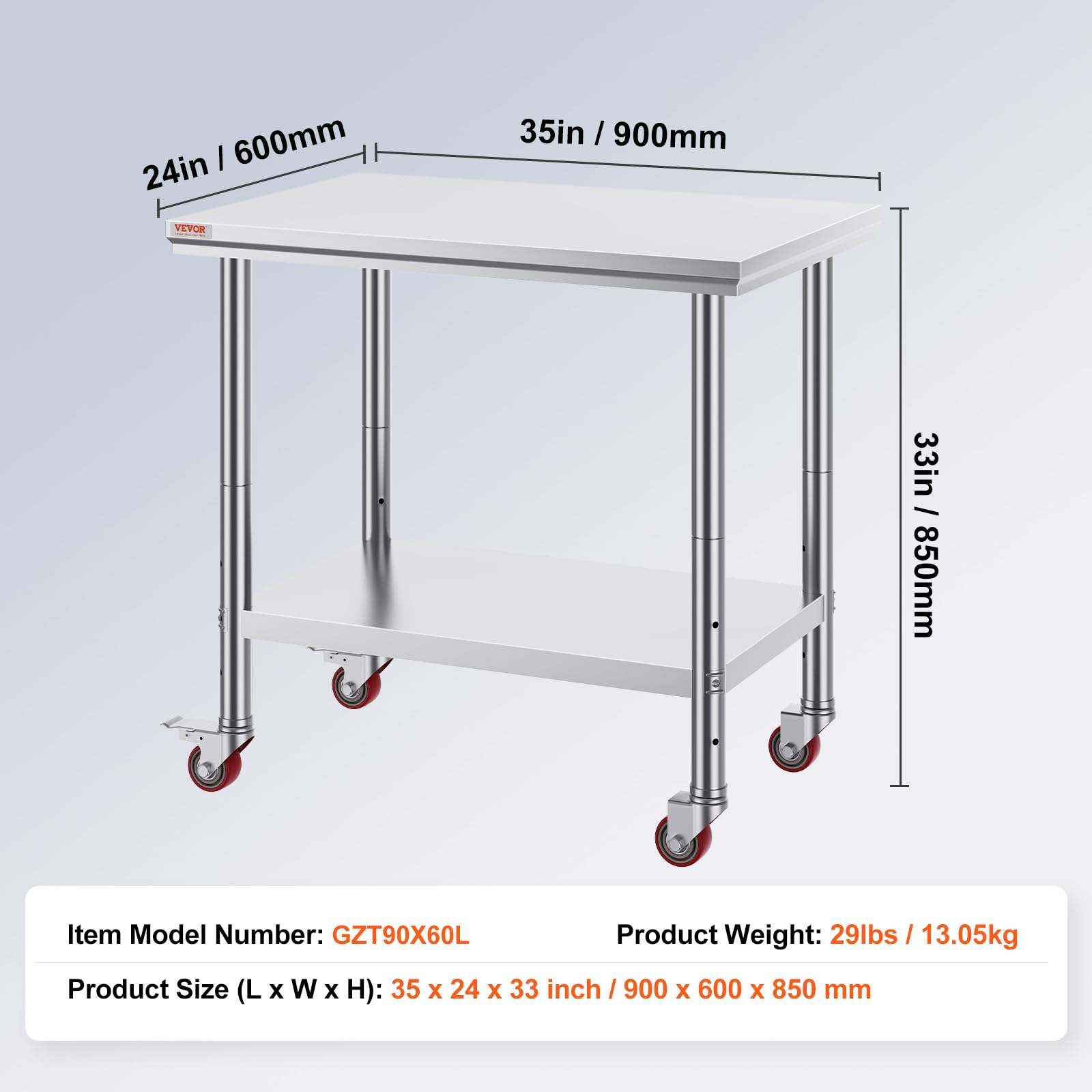 VEVOR mesa junto a objetos para comparar tamaño 36x24 y escala práctica