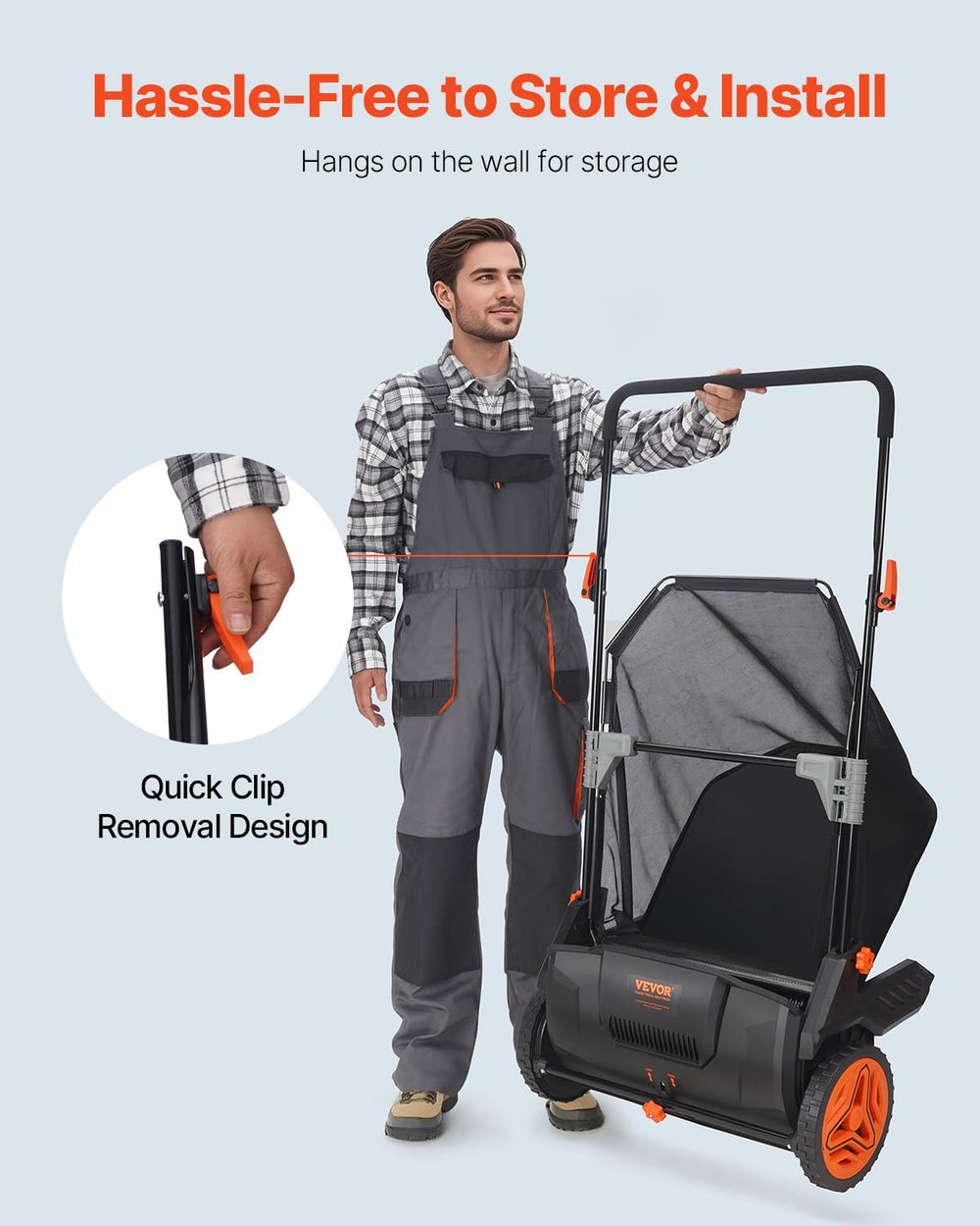 VEVOR empuñadura ergonómica en uso, comodidad y empuje sin esfuerzo