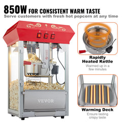 VEVOR bandeja calefactora 60W con palomitas, conserva crocancia y temperatura para servicio