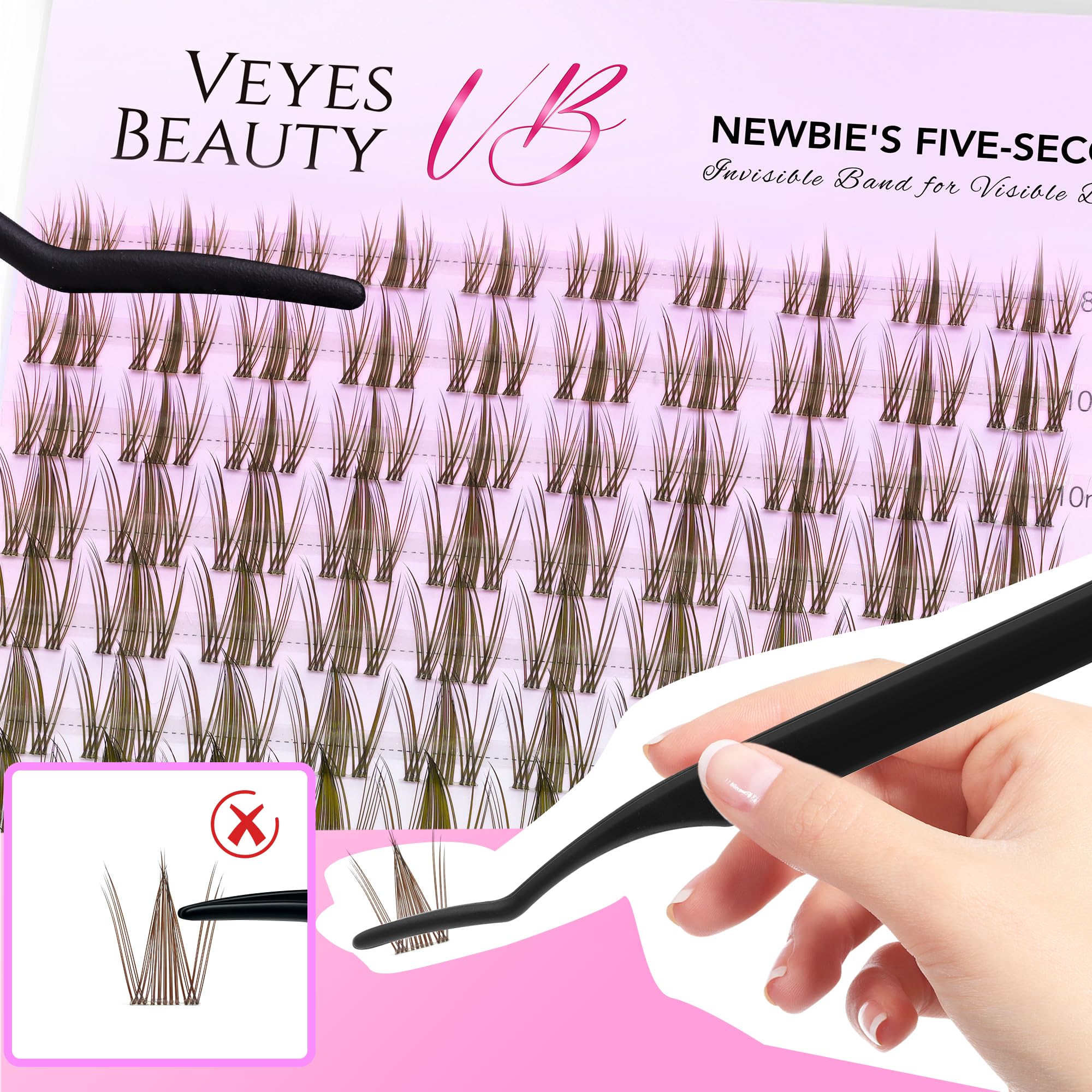 VEYESBEAUTY etiqueta con instrucciones y materiales para uso seguro