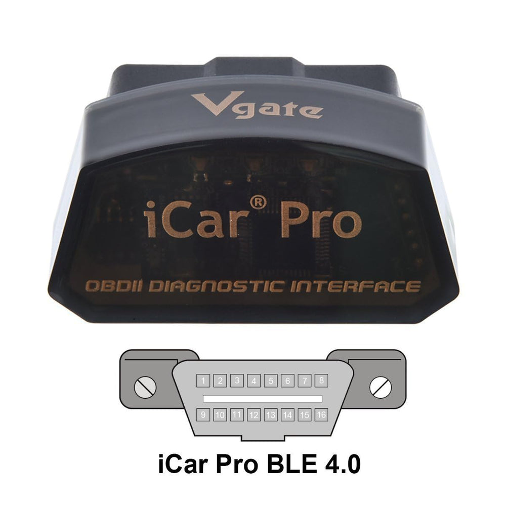 Vgate iCar Pro caja y etiqueta con compatibilidad y modelo claro