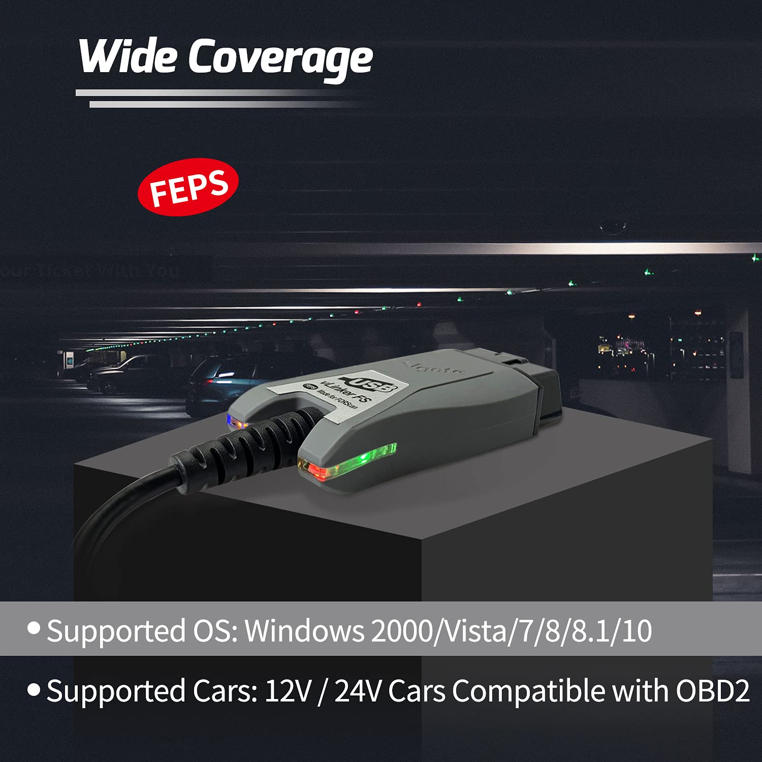 Vgate vLinker FS conectado a portátil ejecutando FORScan, comunicación fluida