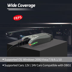 Vgate vLinker FS conectado a portátil ejecutando FORScan, comunicación fluida