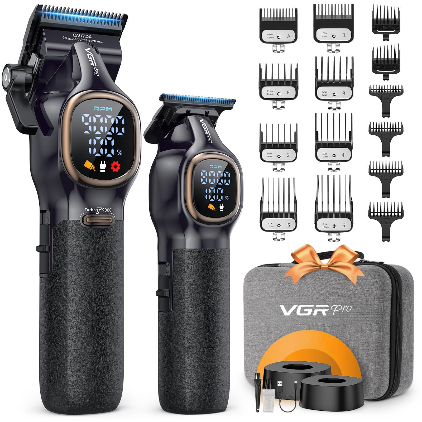 VGRPRO cortapelos frontal mostrando diseño profesional y control ergonómico