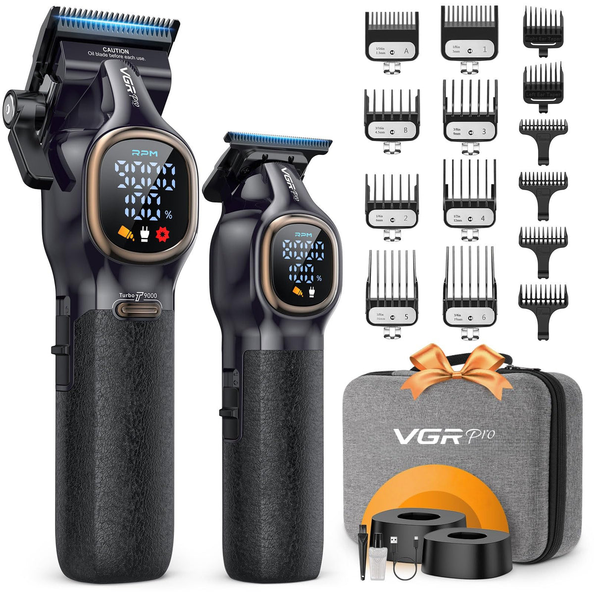 VGRPRO cortapelos frontal mostrando diseño profesional y control ergonómico