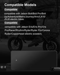 vhbw cargador conectado a bicicleta Jetson mostrando compatibilidad práctica