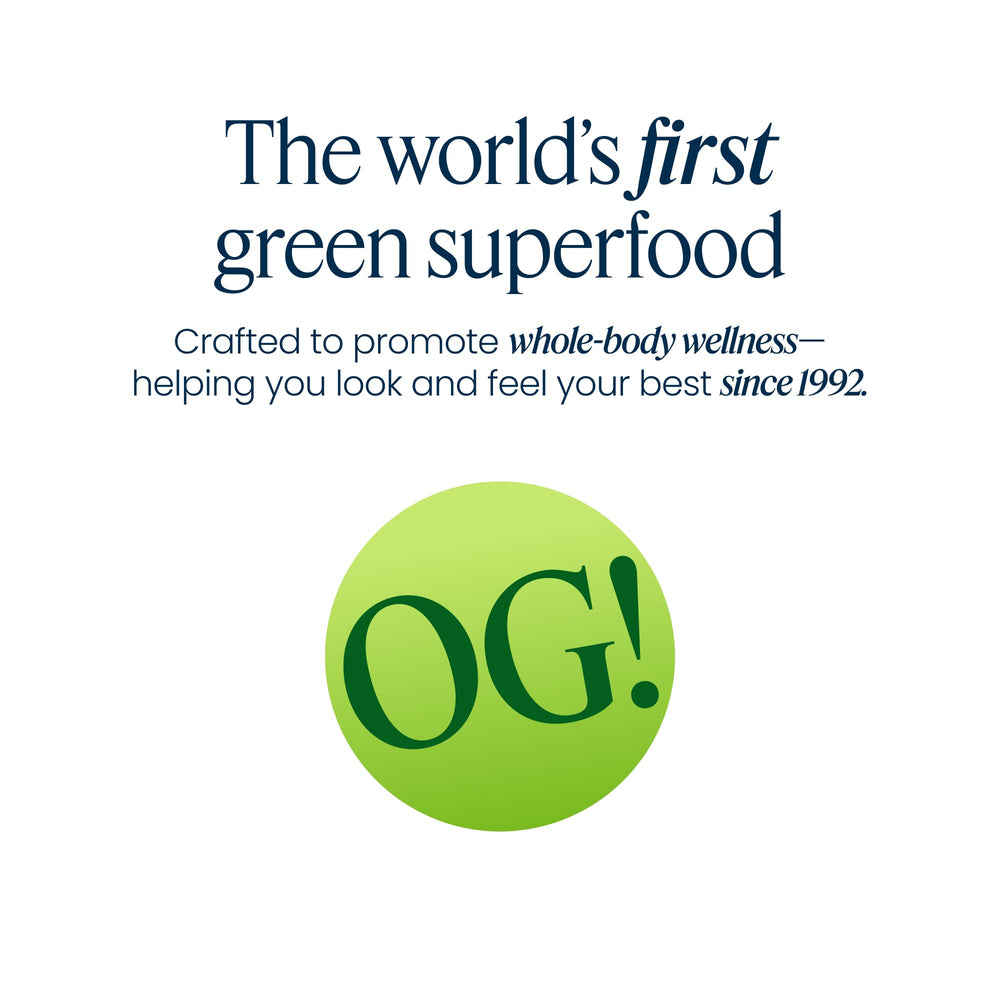 Vibrant Health Green Vibrance envase junto a objetos para escala
