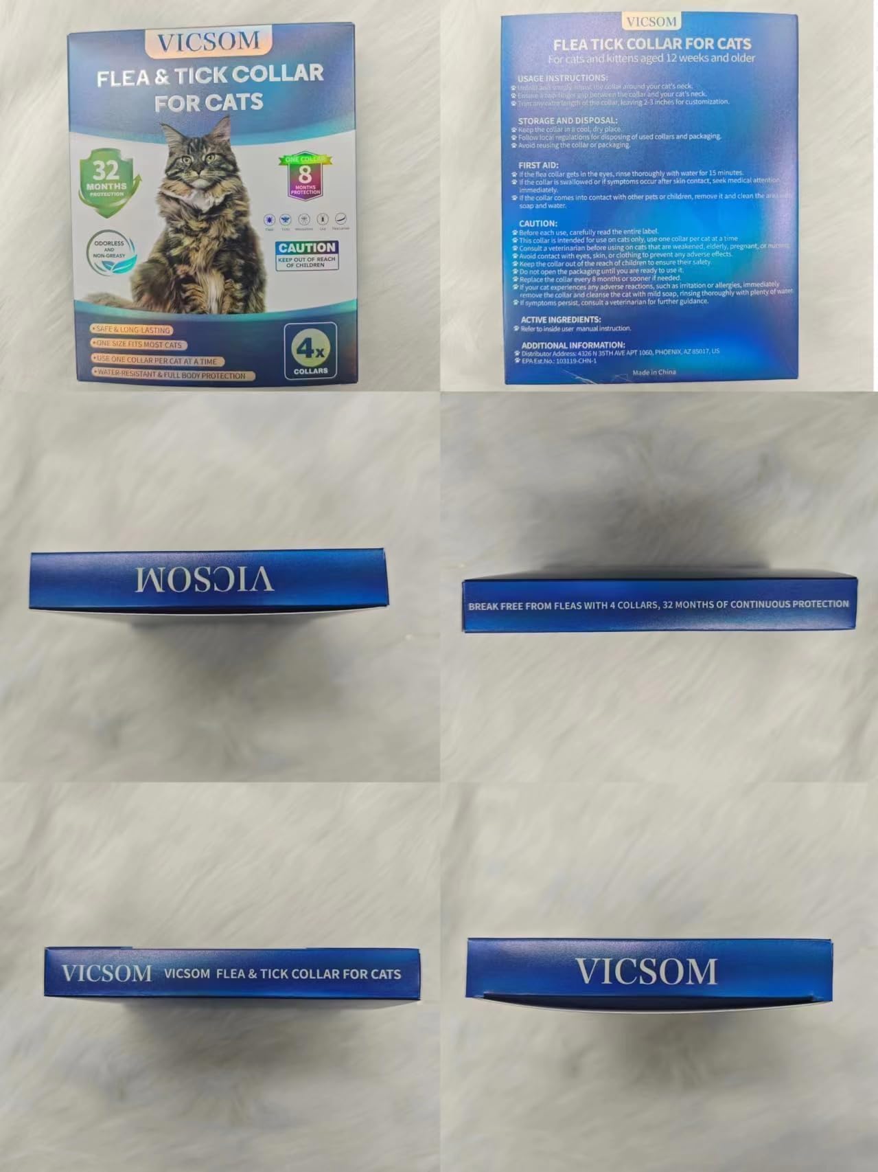 VICSOM empaque con información visible sobre duración y modo de uso
