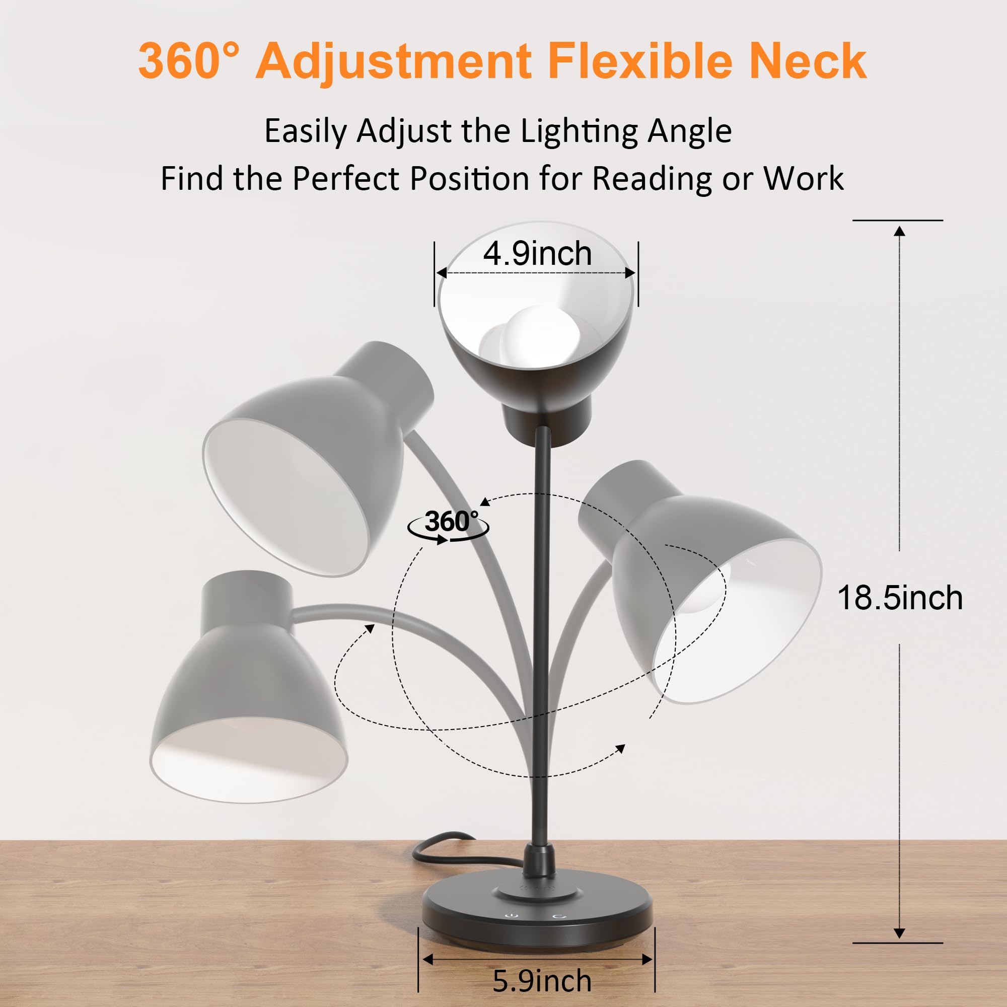 Vicsoon brazo ajustable 360 grados para direccionar la iluminación