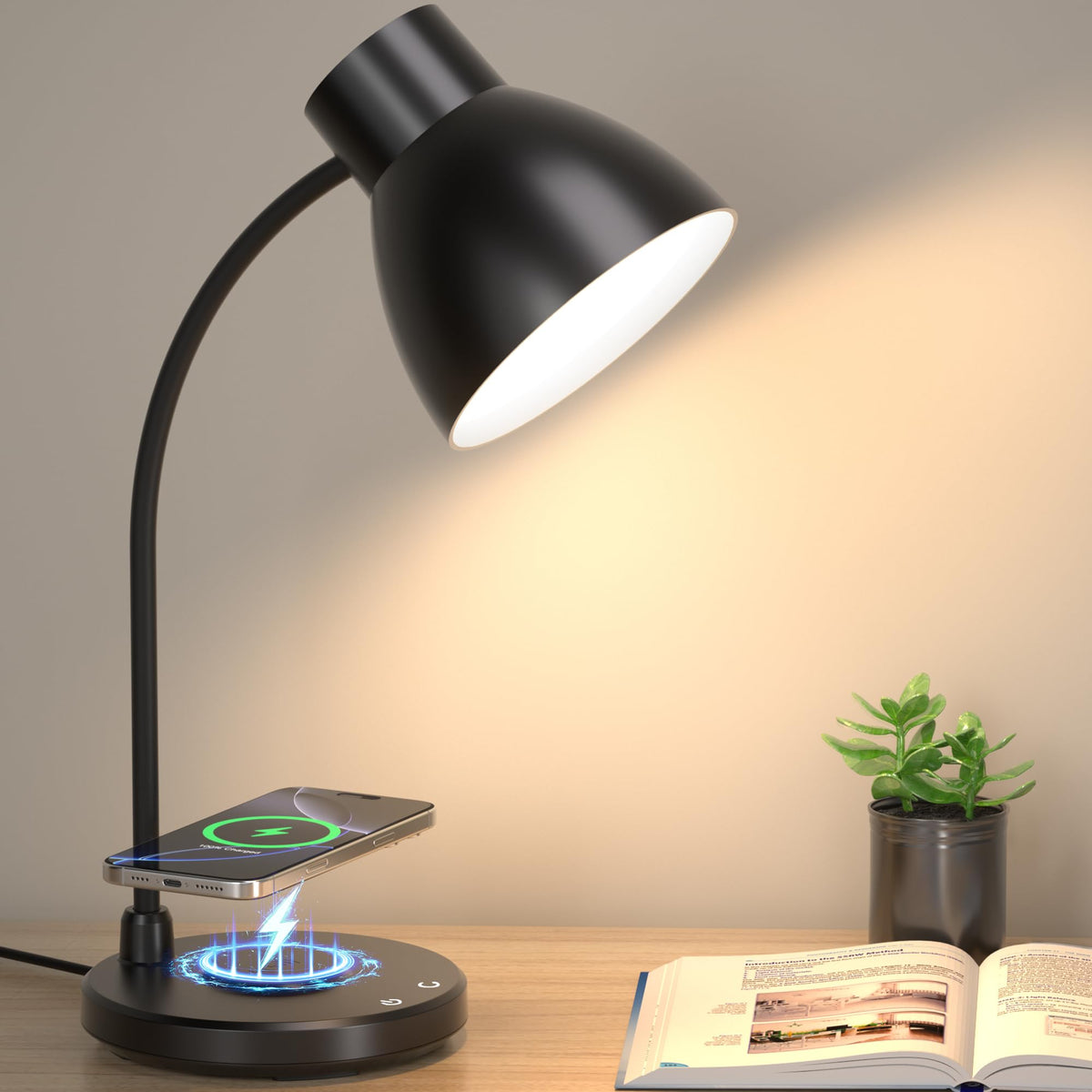 Vicsoon vista frontal negra con diseño elegante y luz uniforme
