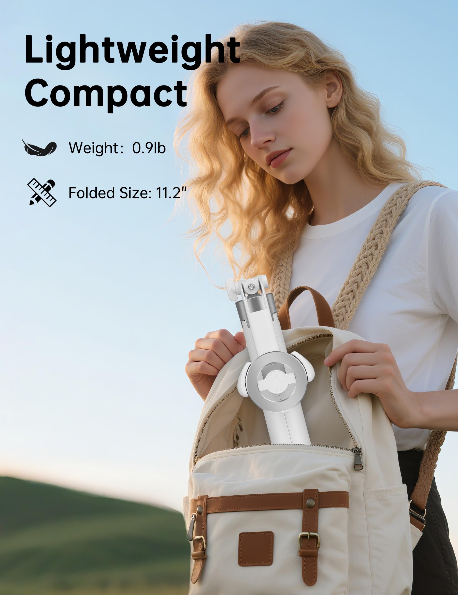 Victiv wireless rechargeable remote beside tripod showing hands-free shutter benefit