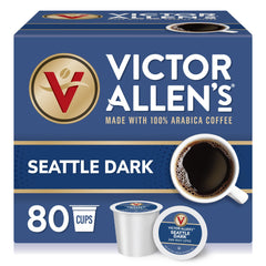 Victor Allen's vista frontal de la caja mostrando 80 cápsulas y conveniencia