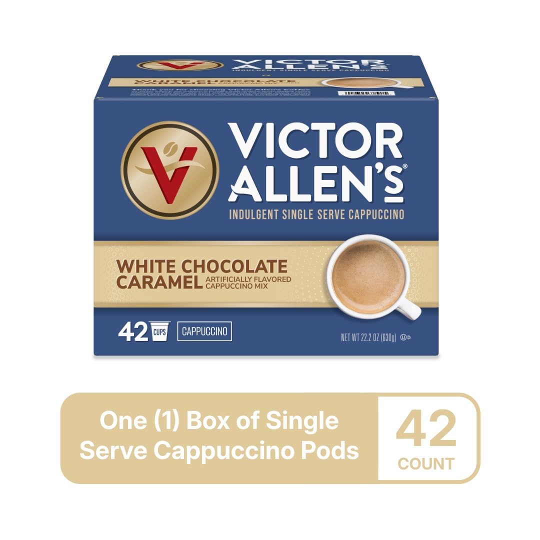 Victor Allen's taza con espuma cremosa y matices de caramelo