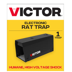 Victor front packaging view showing compact indoor rodent trap and clear labeling for quick setup