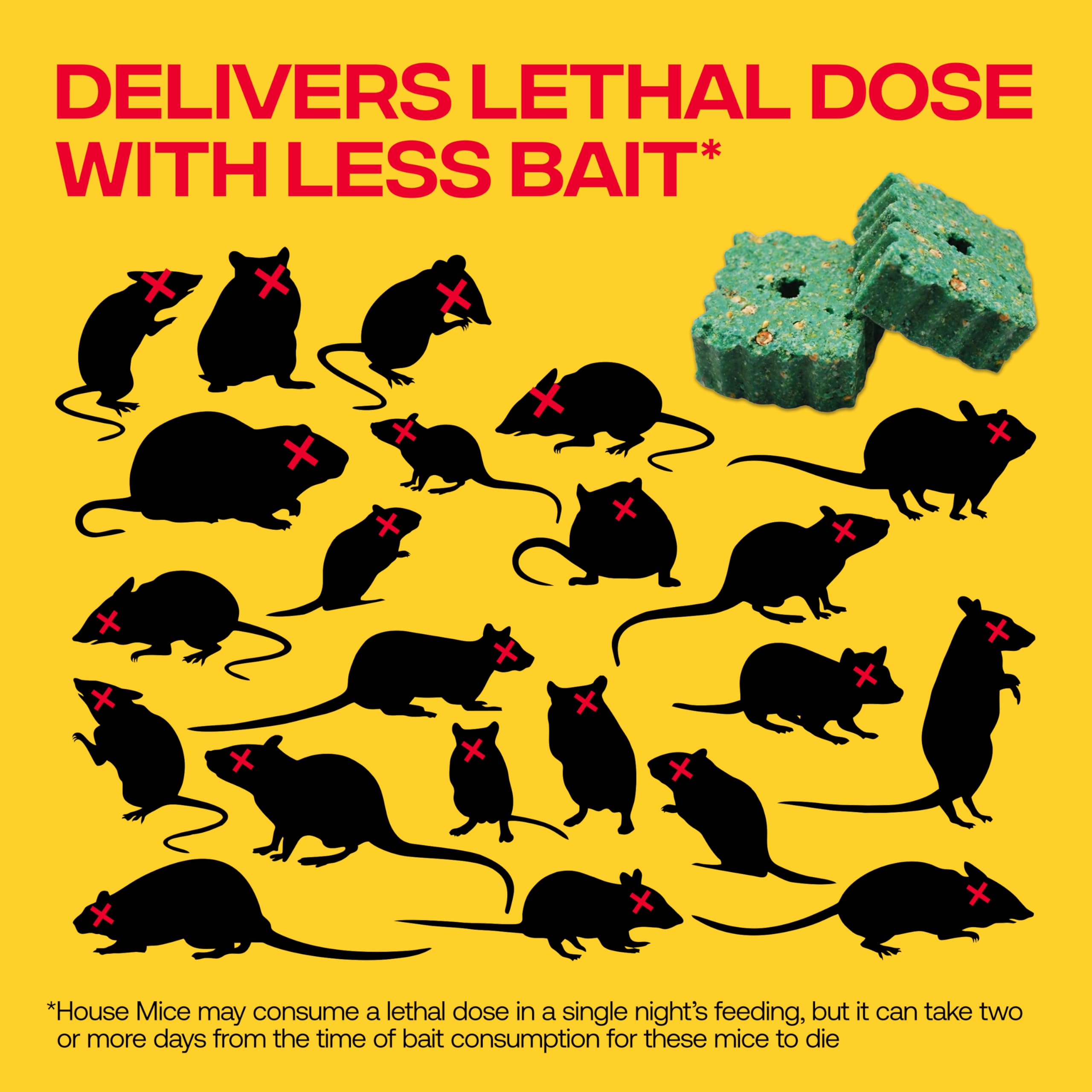Victor bait block positioned in garage corners to control rodent activity