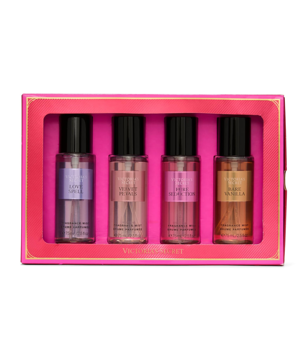 Victoria's Secret detalle de botellas y etiquetas, facilita elegir aroma