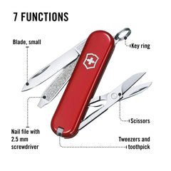 Victorinox Classic SD colgada en un llavero, facilidad de transporte Victorinox